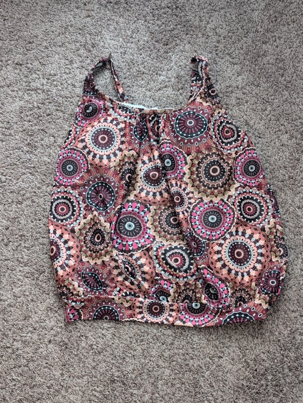 LG Pink and Brown Medallion Swim Camisole